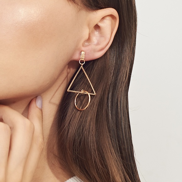 Urban Outfitters Jewelry - LAST ONE//Minimalist Geometric Drop Earrings Gold